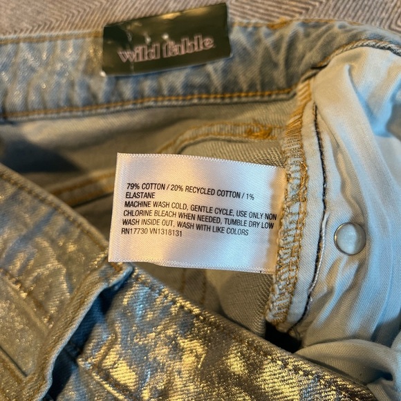 Wild Fable NWT High-Rise Baggy Metallic Jeans size 8 - Picture 11 of 15